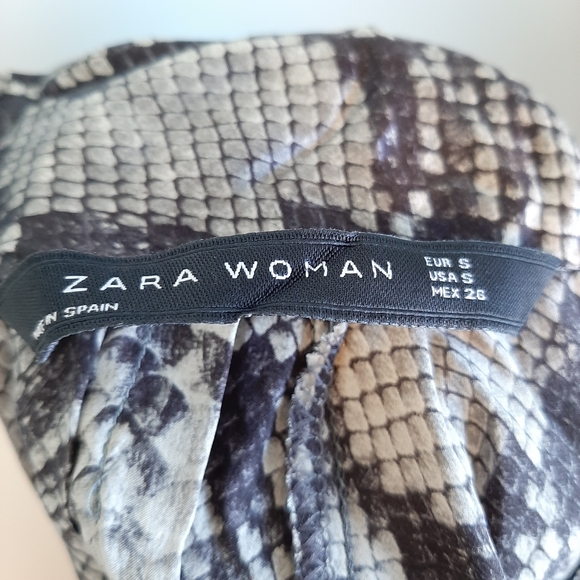 Zara 100% silk python print blouse - Picture 6 of 6